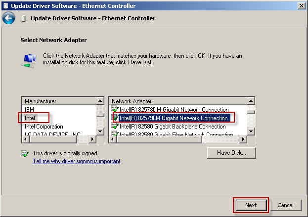 intel 82579v gigabit network driver download for windows 7